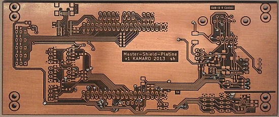Ein Foto der gefrästen Kupferplatine
